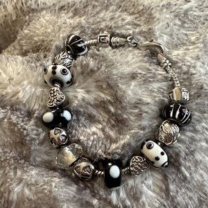 Brighton Black and Silver Charm Bracelet